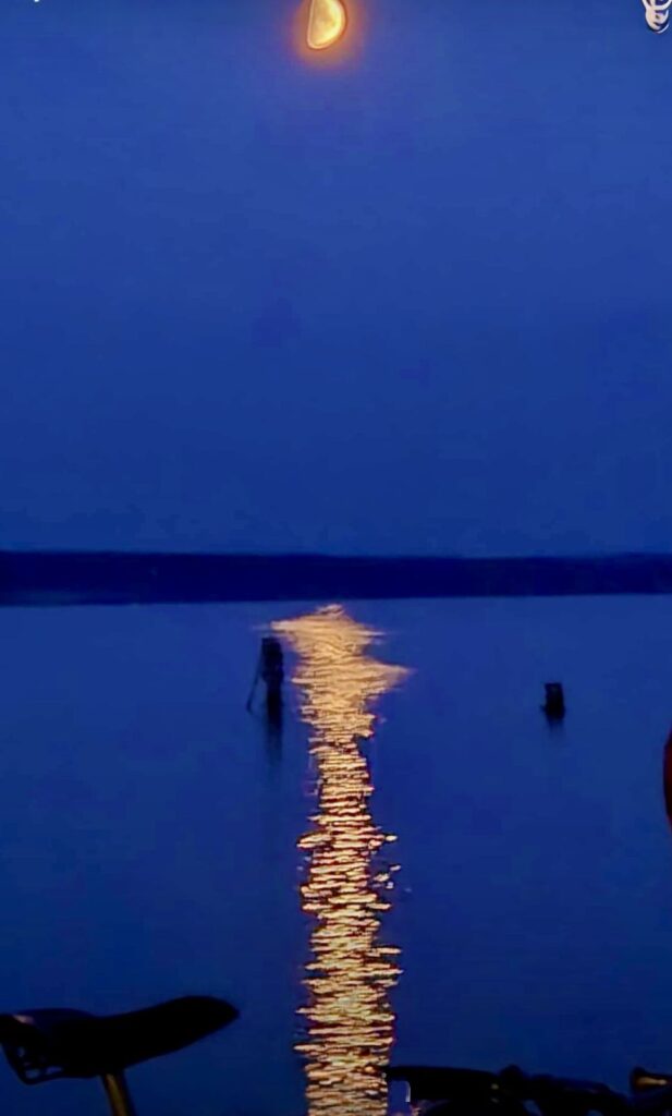 Mondlicht spiegelt sich auf einem See